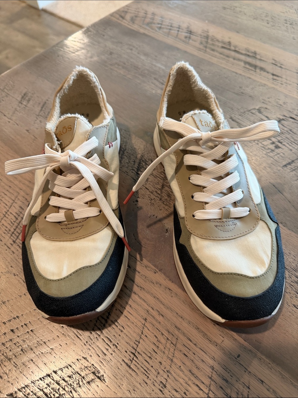 Taos Footwear Olive, Black & Cream Women's Lace-Up Sneakers - Picture 3 of 6